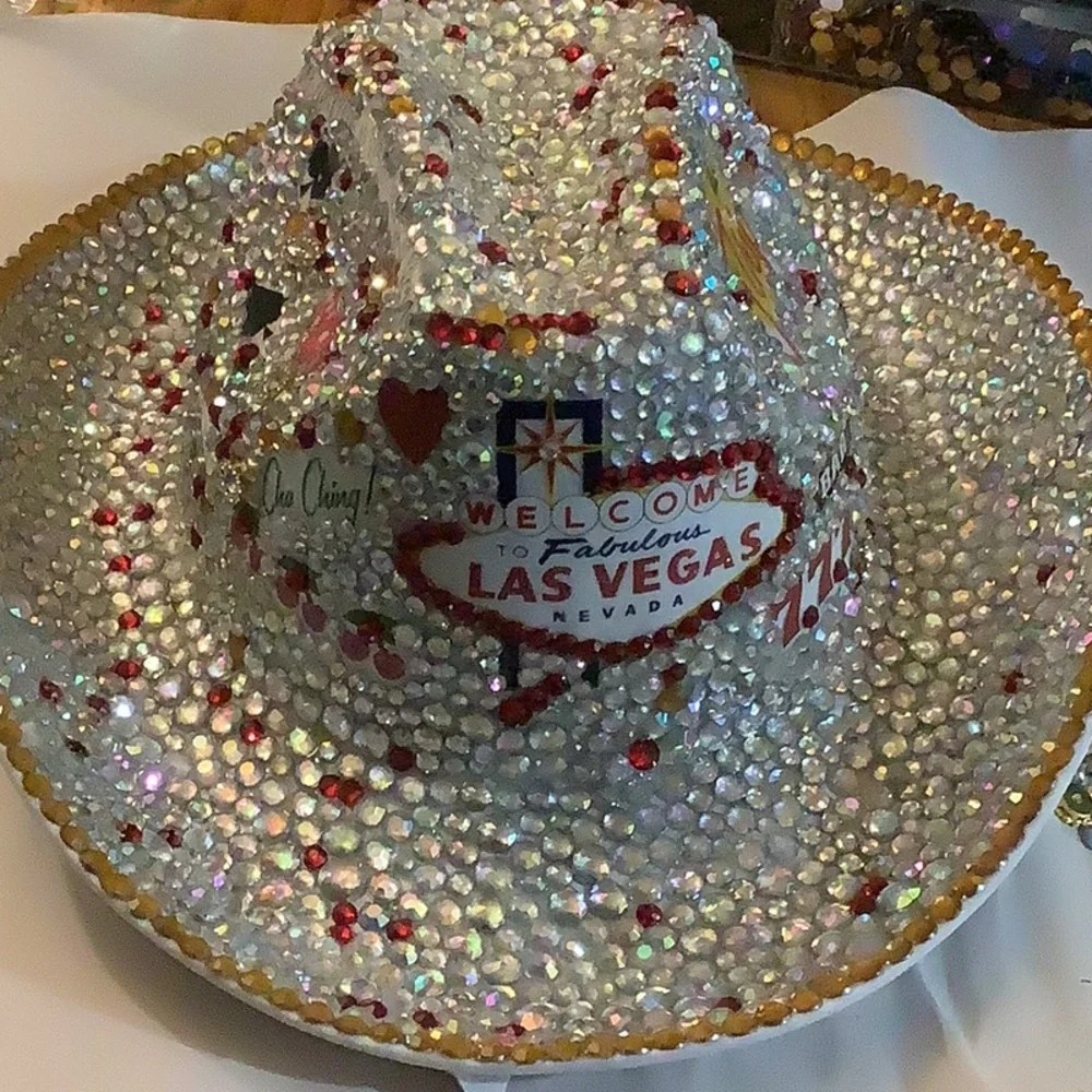 Red and Silver Sparkly Party Hat